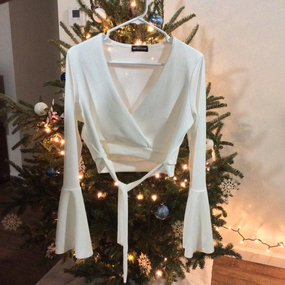 *FINAL PRICE* Faux Wrap Crop Top
